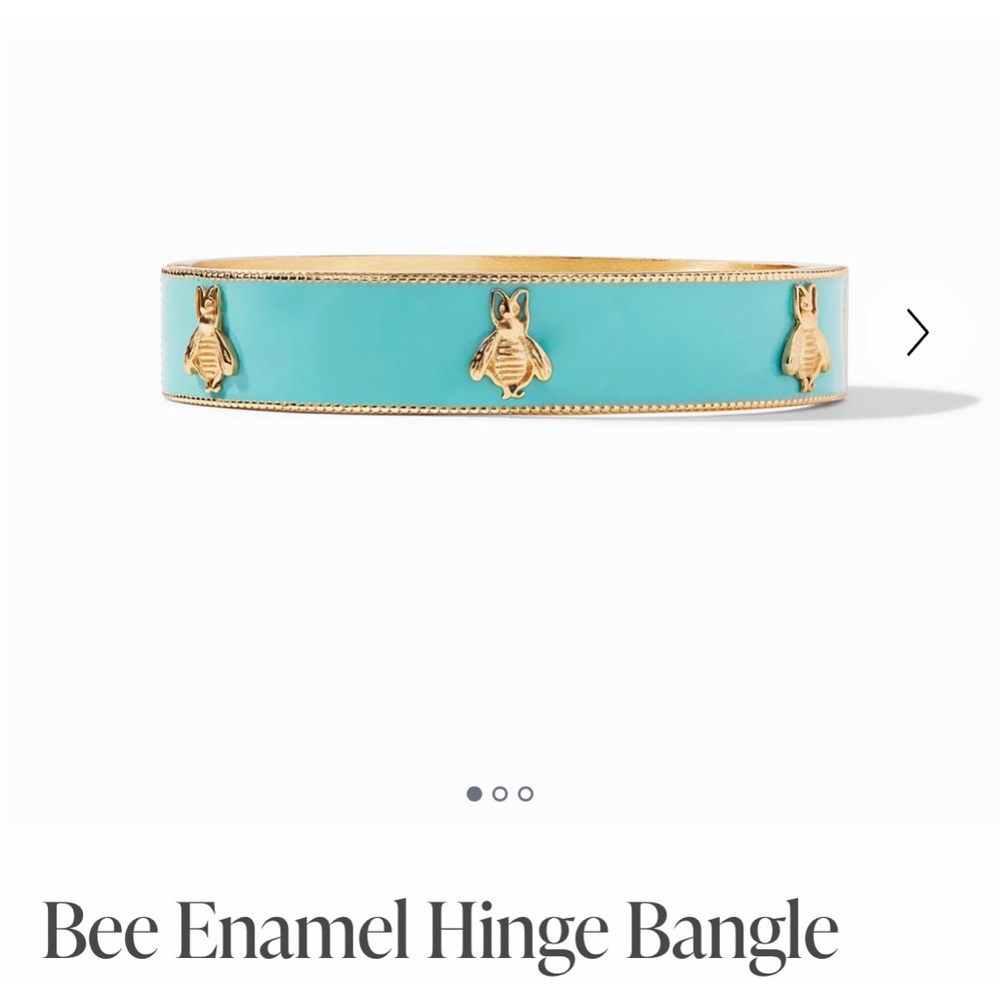 Julie Vos Hinge Bangle Bee Bracelet 
Bahami Blue enamel 
Gorgeous!!!